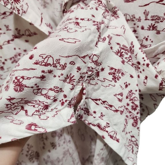 Joe Fresh Men's Size L Graphic Print Short Sleeve Button Up Lightweight Summer - Picture 5 of 14